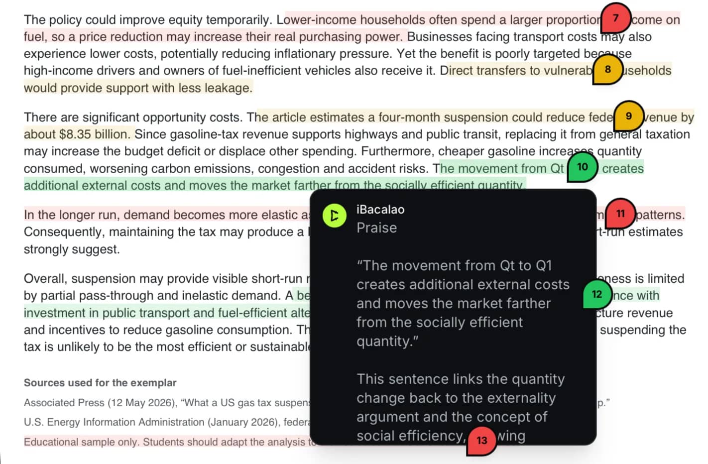 Criterion-level annotation with examiner reasoning